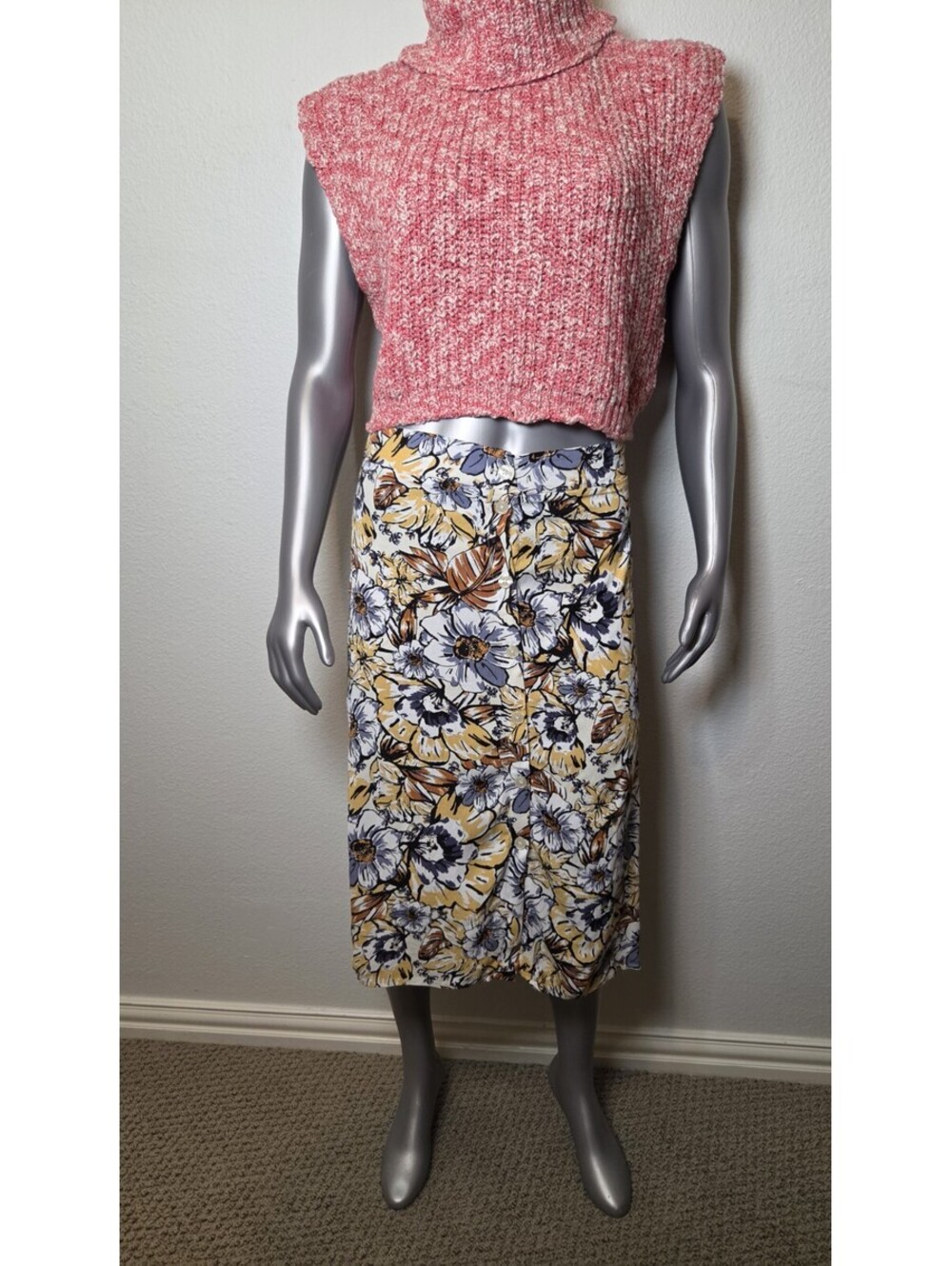 Philosophy Women's Floral Pencil Long Skirt S Floral Multicolor